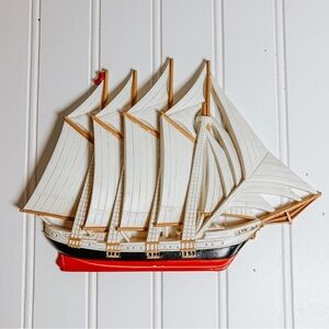Vintage Burwood Plastic Ship Wall 
Hanging | Gallery Wall | Boys Room Nursery